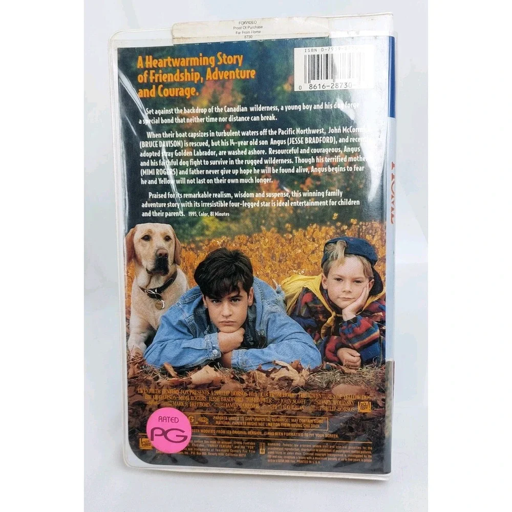 Far From Home The Adventures of Yellow Dog VHS‎ 1995 20th Century Clamshell Case